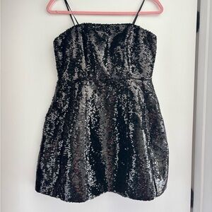 DO+BE Strapless Black Sequin Dress